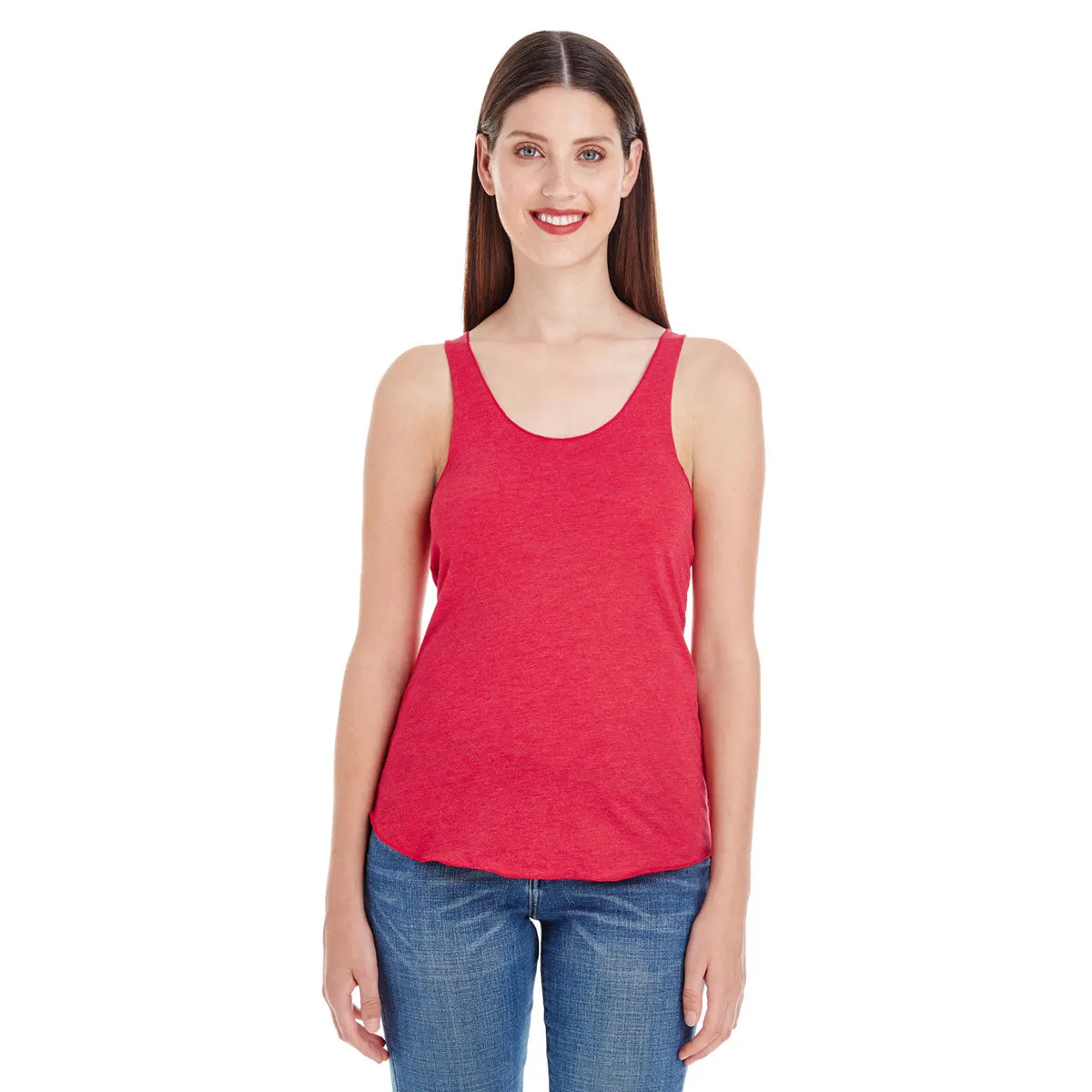 American Apparel Women's Heather Red Poly-Cotton Racerback Tank