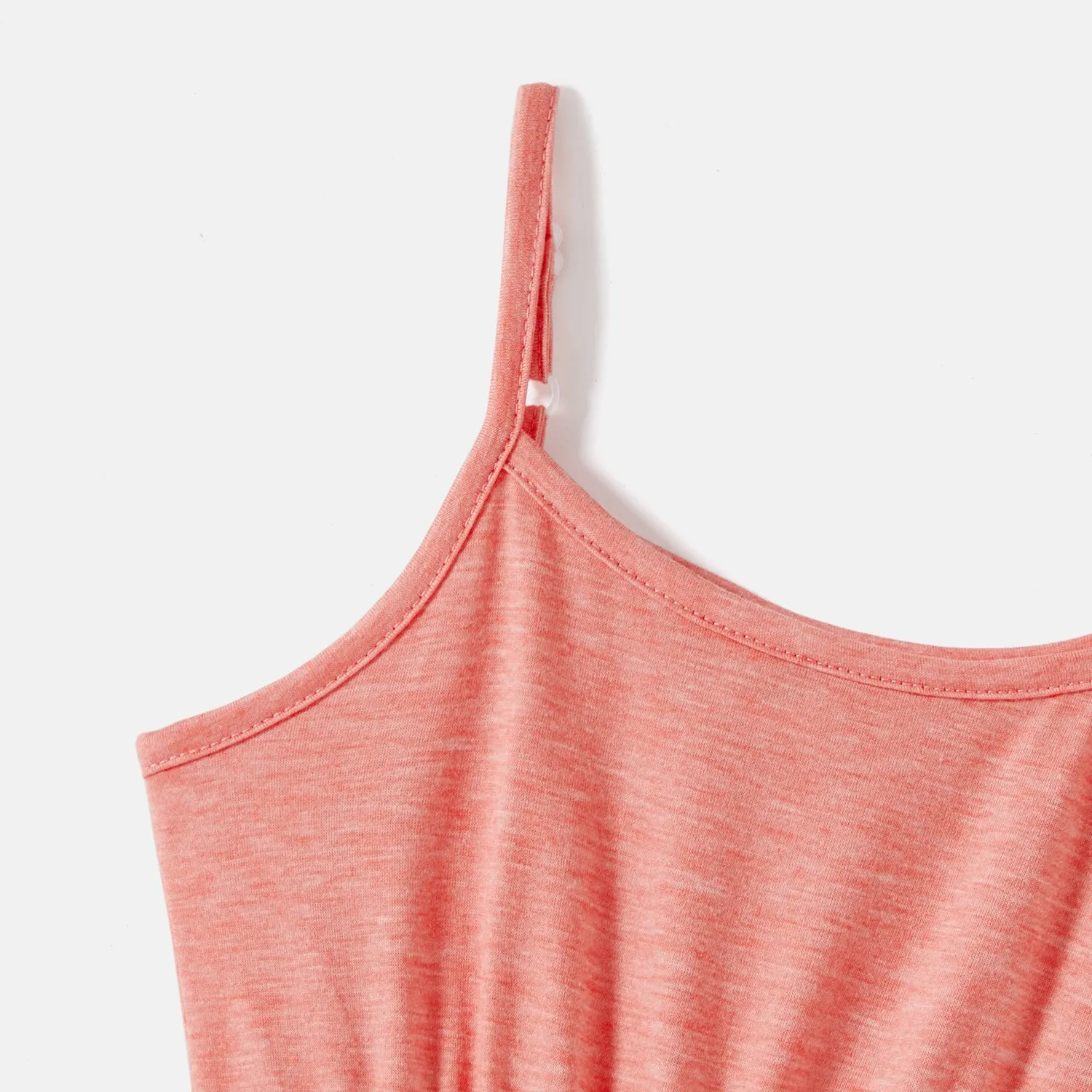 Family Matching Allover Plant Print Cami Dresses and Short-sleeve Colorblock Spliced T-shirts Sets